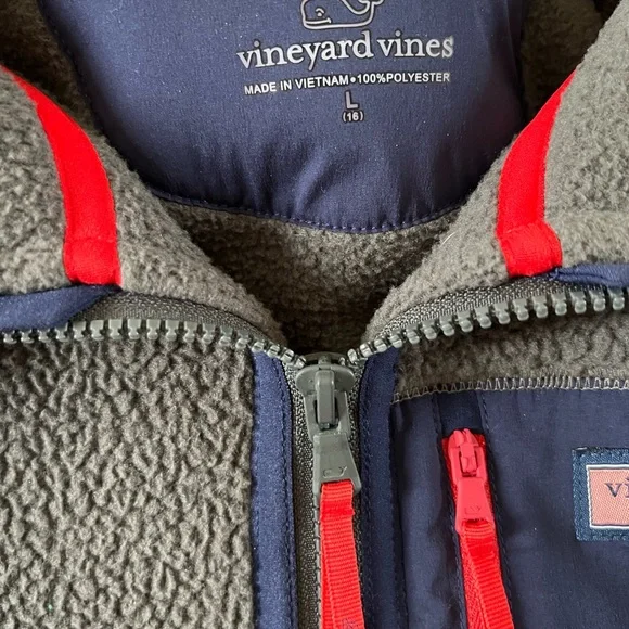 Vineyard Vines Boys Sherpa Full Zip - Picture 3 of 3